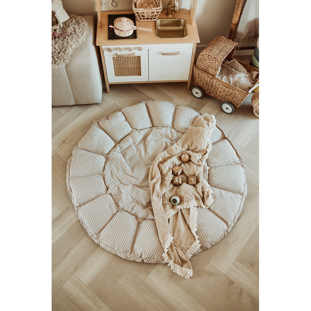 Play&Go Bloom, Tre-i-ett babytäcke, ekologisk - Stripes blue