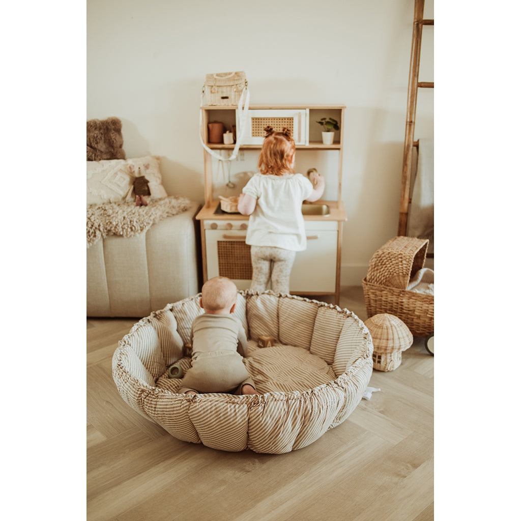 Play&Go Bloom, Tre-i-ett babytäcke, ekologisk - Stripes blue