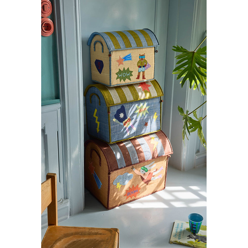 Rice korg för förvaring, Natur - Hero Theme blue