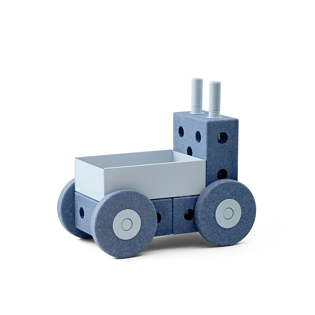 Modu 3-i-1 lära-gå-vagn, aktivitetsleksak i skum - Deep blue/ Sky blue