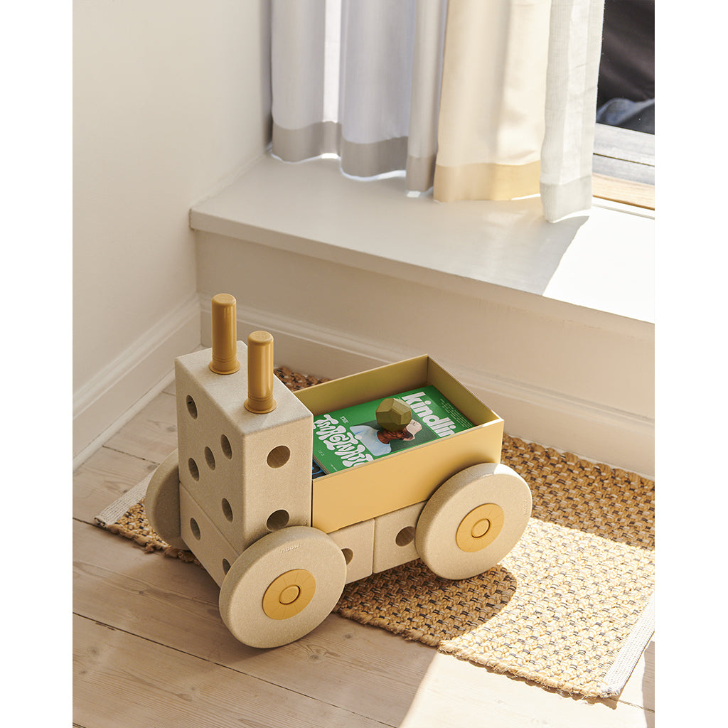 Modu 3-i-1 lära-gåvagn, aktivitetsleksak i skum - Sand grey/ Honey yellow