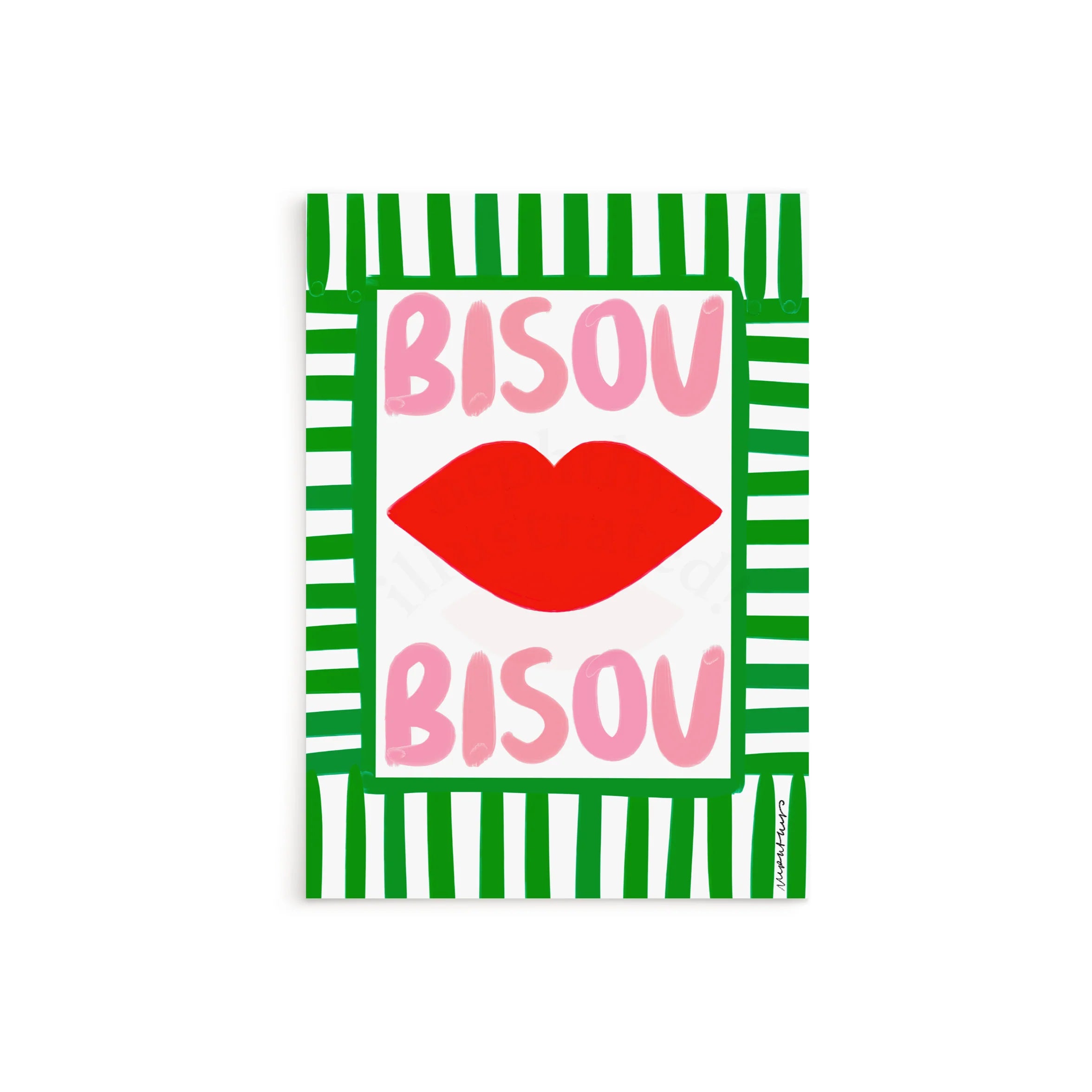 Nephthys Illustrated plakat, Bisou Bisou No1 - A4 format