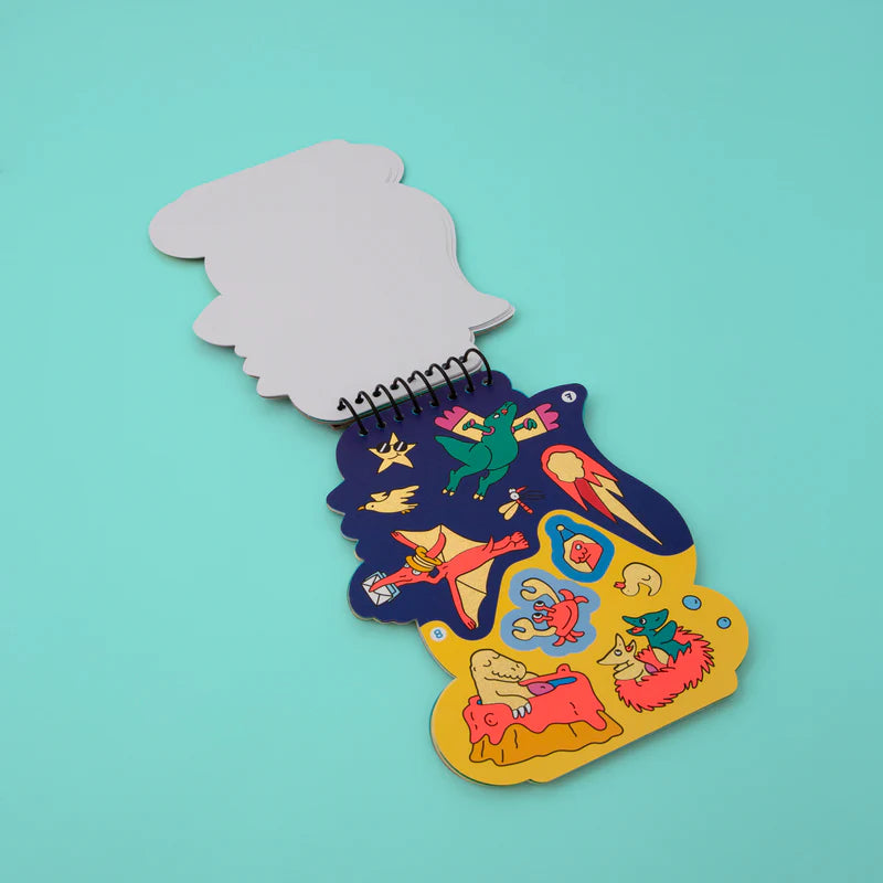 Omy aktivitets anteckningsbok med klistermärken, Dino