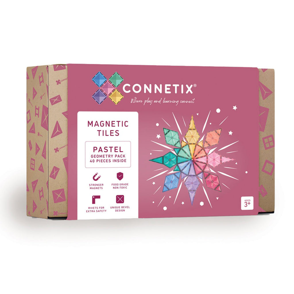 Connetix magnetiskt byggset, Geometry Pack, 40 delar - Pastell
