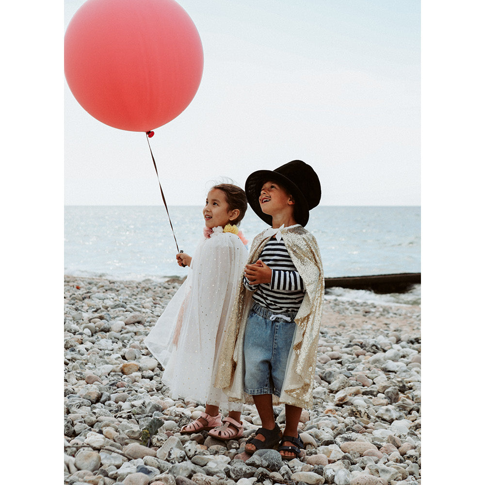 Great Pretenders utklädningskläder, Paljettprinsesskappa, Guld – str. 4–6 år