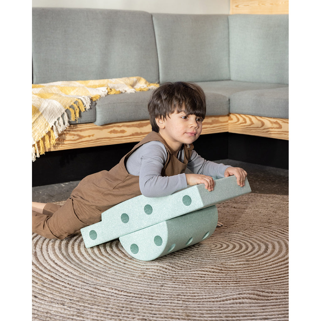 Modu byggleksak i skum, Curiosity set, 14 delar - Ocean mint/Forest green