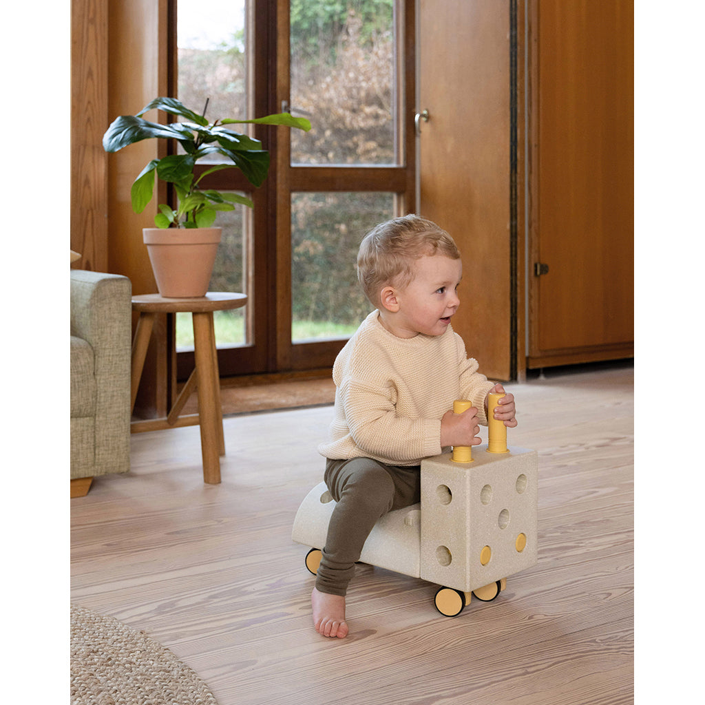 Modu byggleksak i skum, Curiosity set, 13 delar - Sand Grey / Honey Yellow