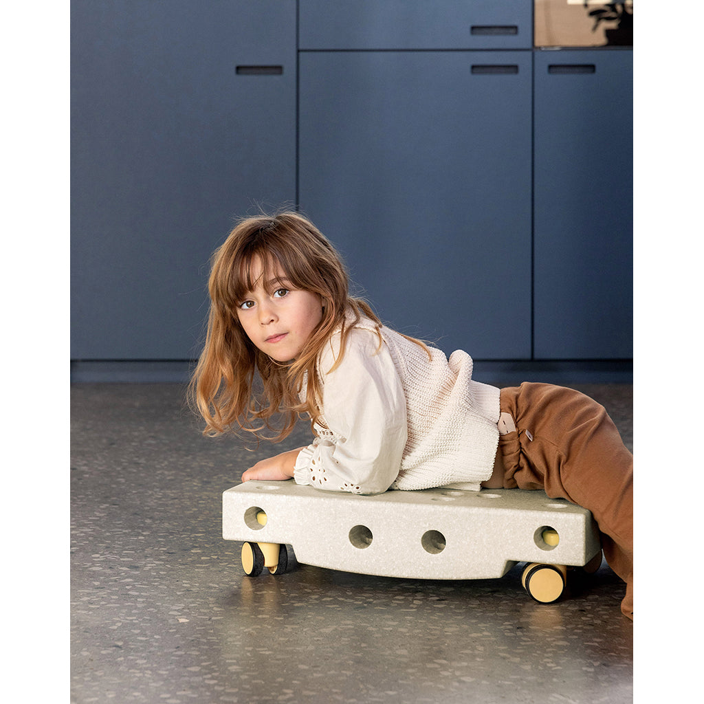 Modu byggleksak i skum, Curiosity-set, 14 delar - Sand Grey / Honey Yellow
