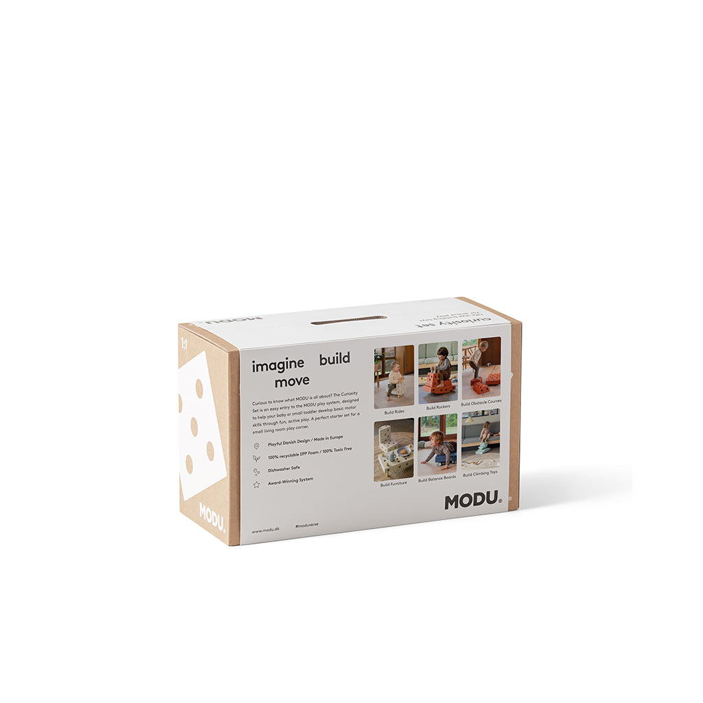 Modu byggleksak i skum, Curiosity-set, 14 delar - Sand Grey / Honey Yellow