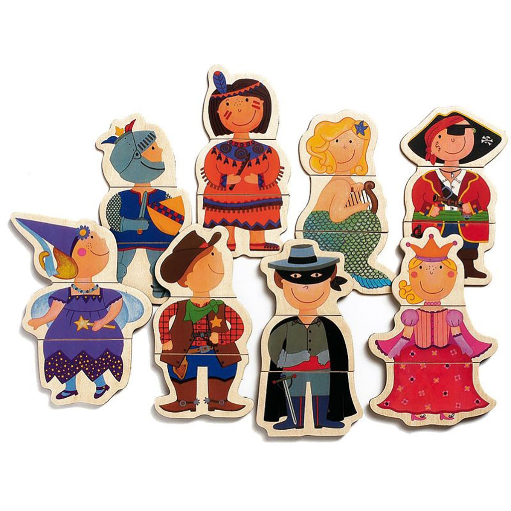 Djeco trämagneter, Dress up