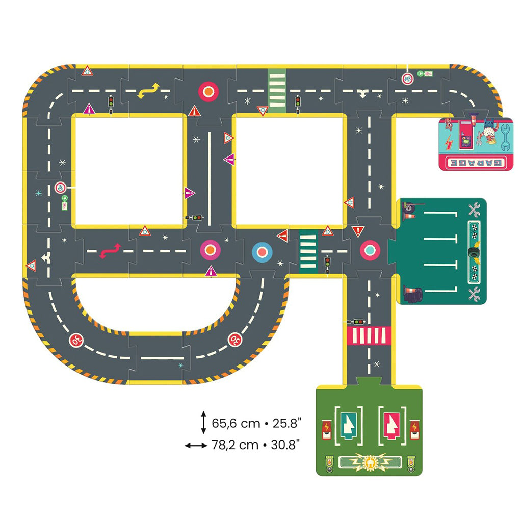 Djeco Crazy Motors pussel, Väg - 26 bitar