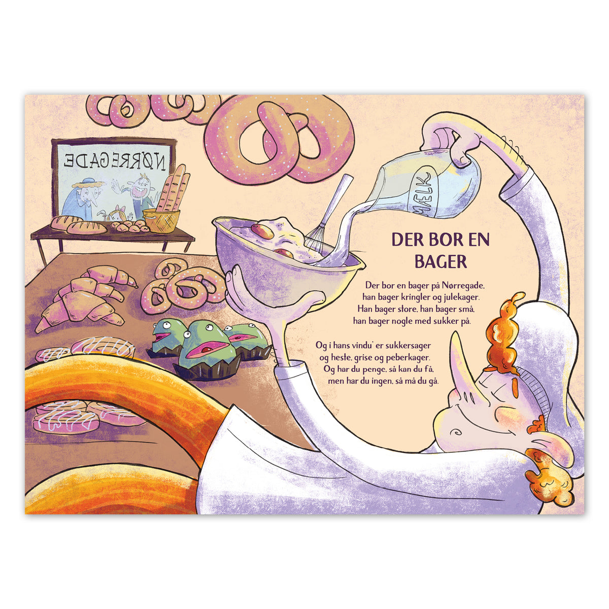 Onion Skin poster, Där bor en bagare - 30 x 40 cm