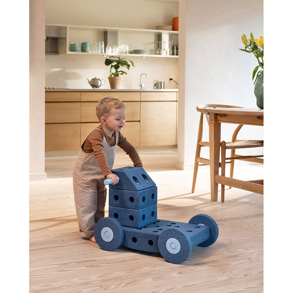 Modu byggleksaker i skum, Dreamer set, 33 delar - Deep blue/ Sky blue