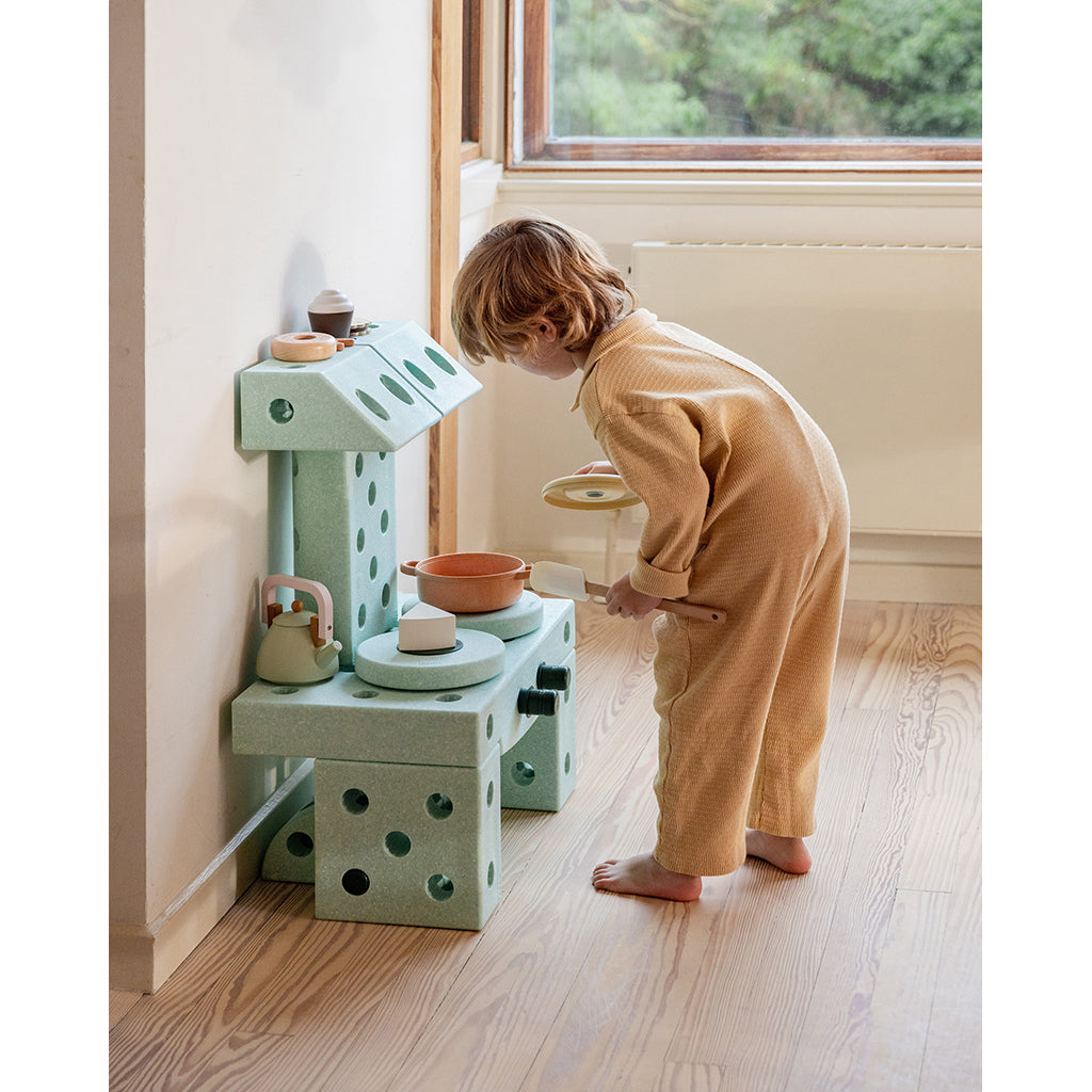 Modu byggleksak i skum, Dreamer set, 34 delar - Ocean mint/ Forest green