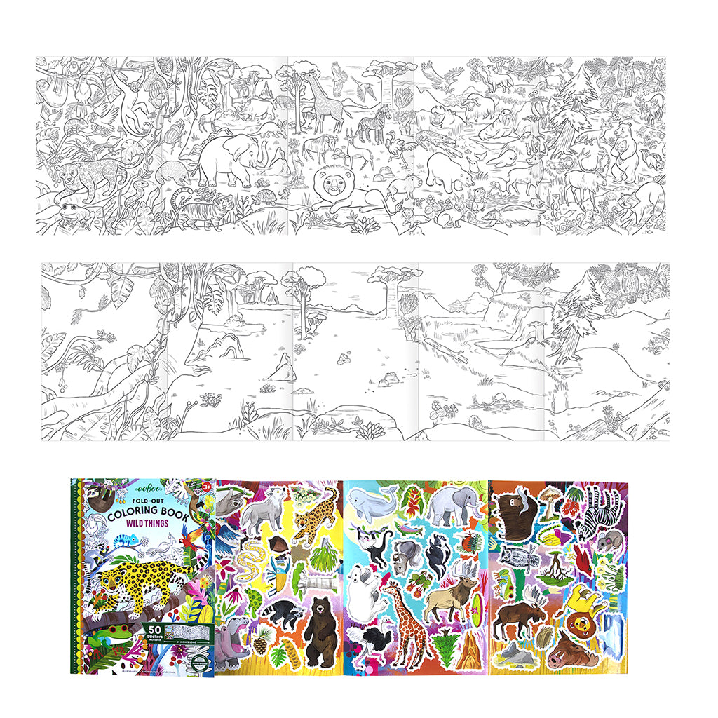 eeBoo Vikbar målarbok, Vilda djur