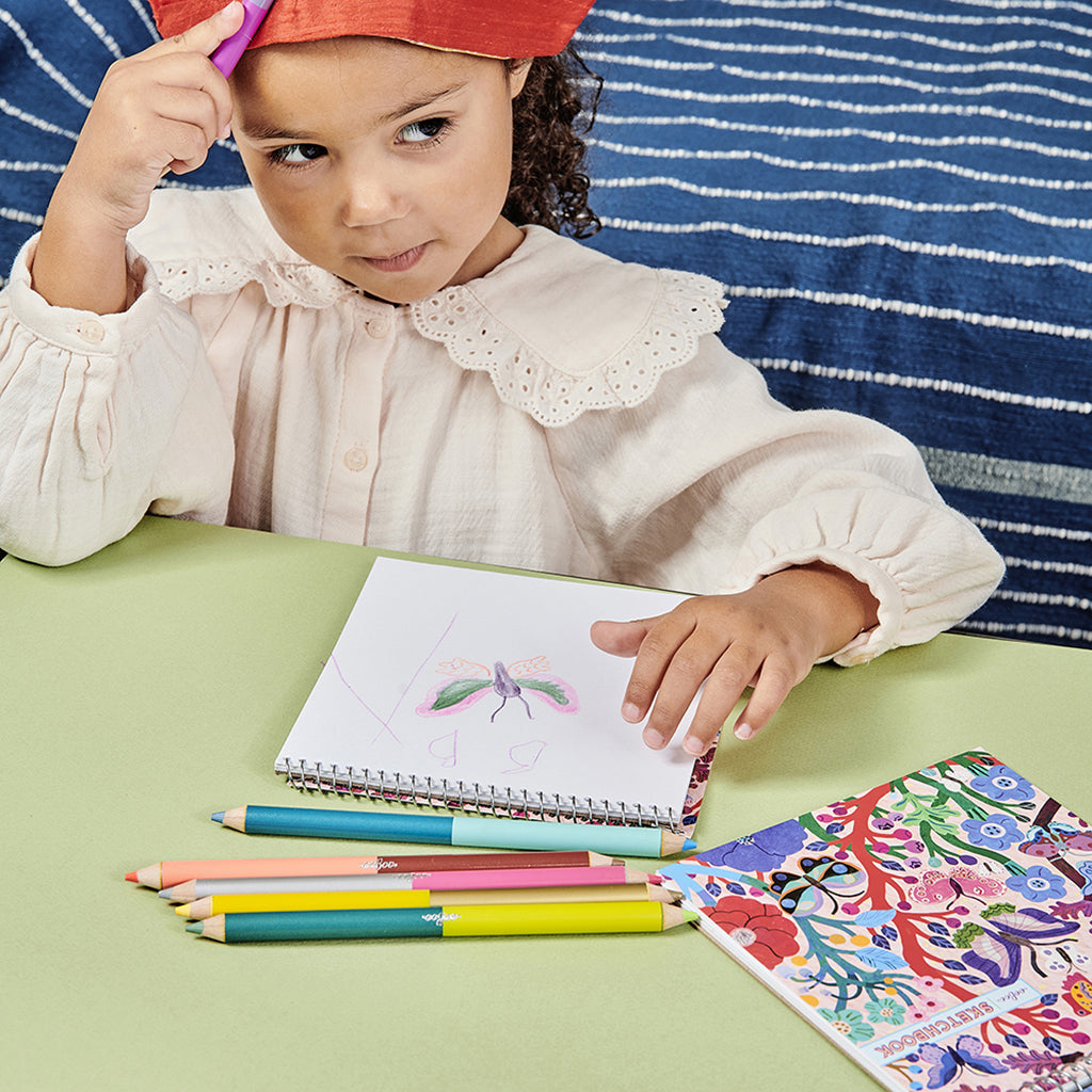 eeBoo 6 dubbla färgpennor jumbo, Fjärilar