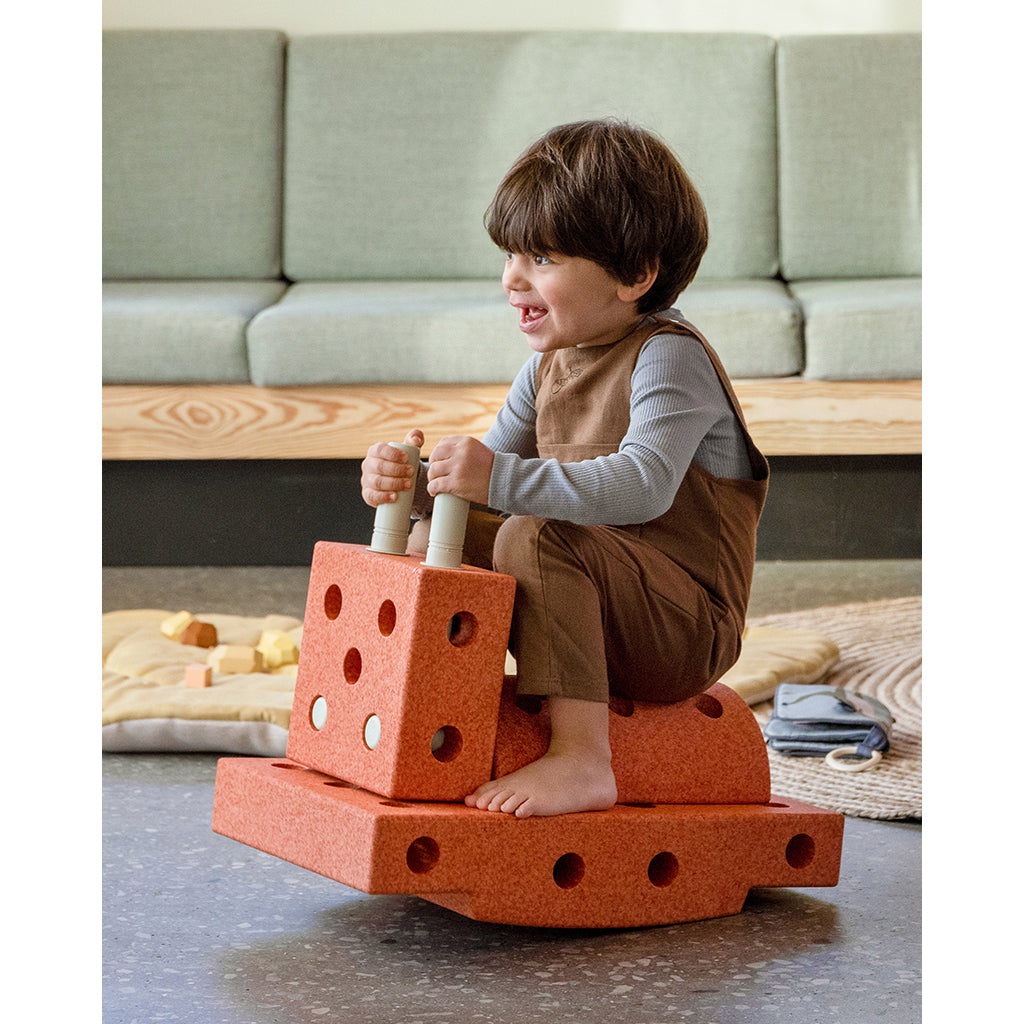 Modu byggeleksaker i skum, Explorer set, 20 delar – Burnt orange/Dusty green