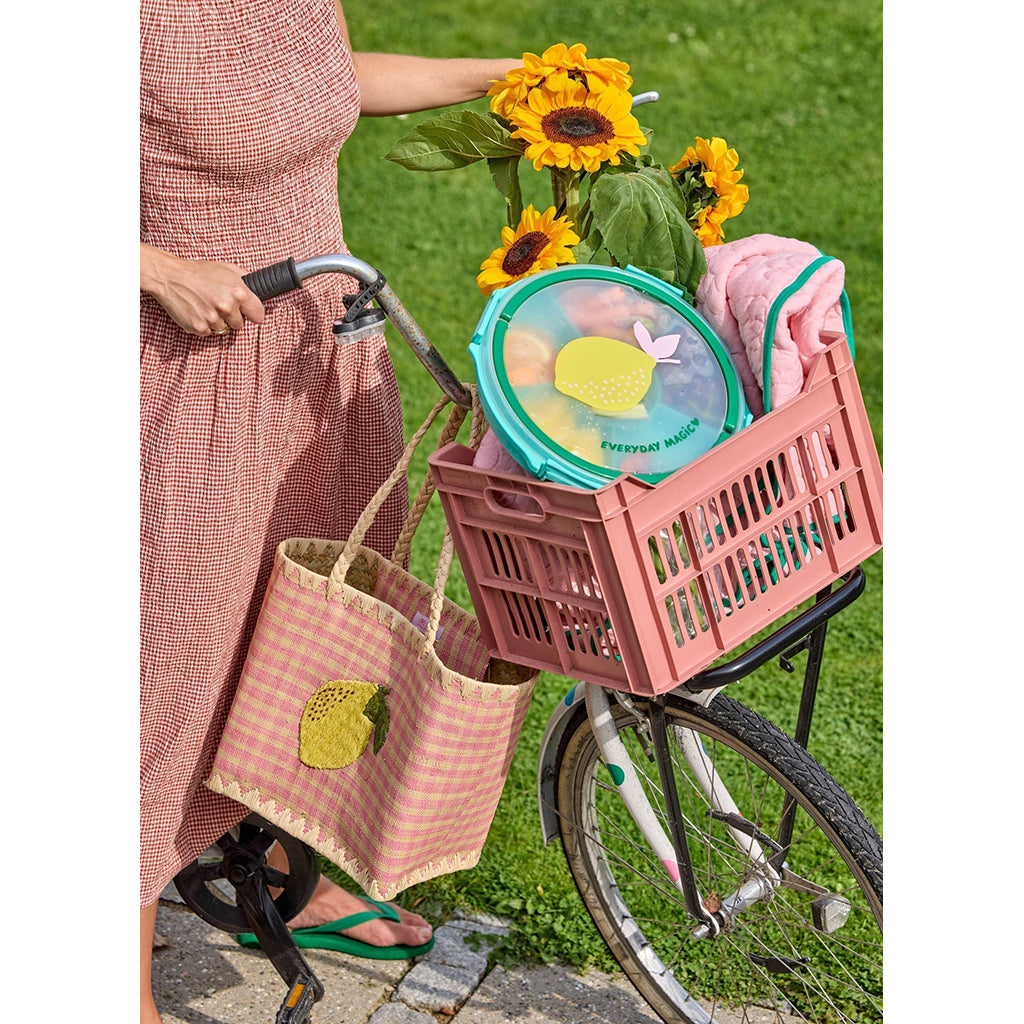 Rice snacksbricka med lock, 6-delad - Mint