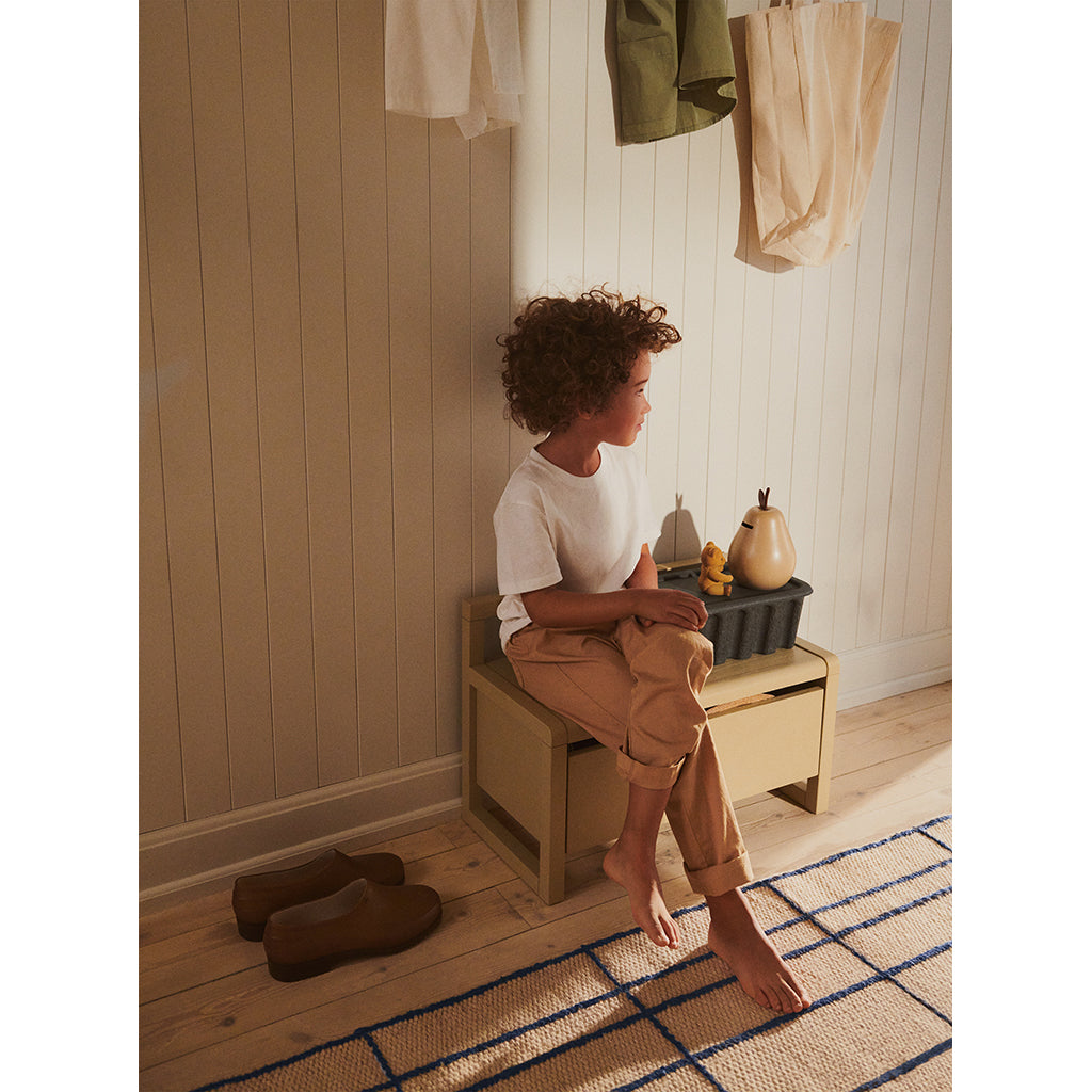 ferm Living børnebænk m opbevaring, Little Architect storage bench - Yellow