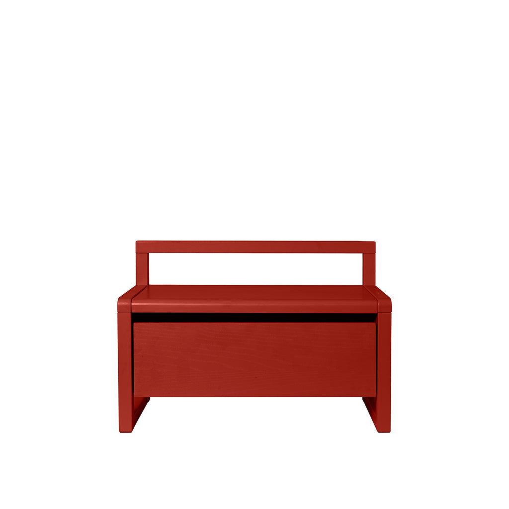 ferm Living barnbänk med förvaring, Little Architect förvaringsbänk - Poppy Red