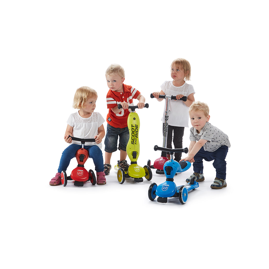 Scoot and Ride, Highway Kick 1, Push & Go sparkcykel med skubbtang - Wildberry