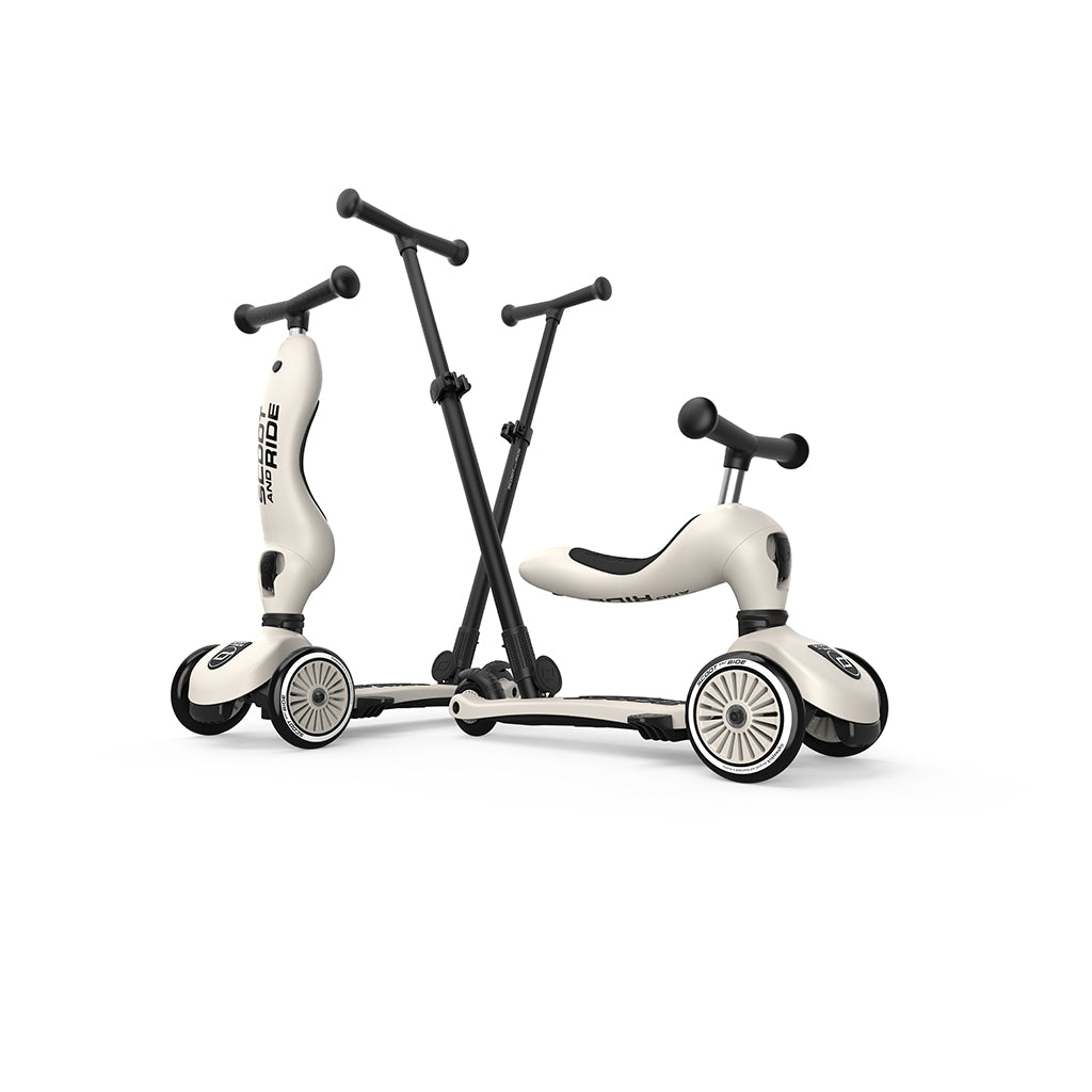 Scoot and Ride, Highway Kick 1, Push & Go sparkcykel med skjutstång - Ash