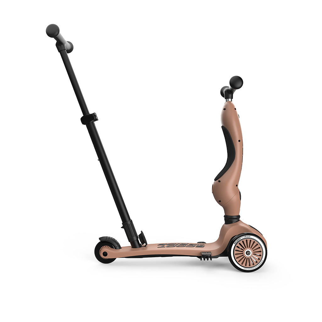 Scoot and Ride, Highway Kick 1, Push & Go sparkcykel med skjutstång - Mocha