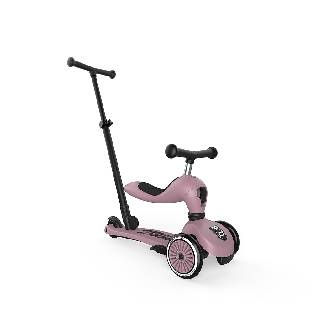 Scoot and Ride, Highway Kick 1, Push & Go sparkcykel med skubbtang - Wildberry