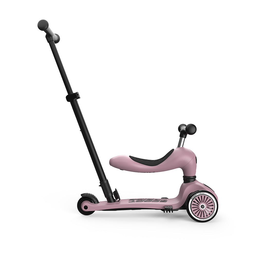 Scoot and Ride, Highway Kick 1, Push & Go sparkcykel med skubbtang - Wildberry