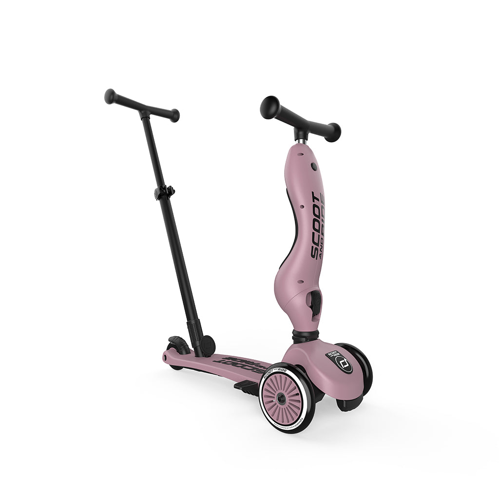 Scoot and Ride, Highway Kick 1, Push & Go sparkcykel med skubbtang - Wildberry