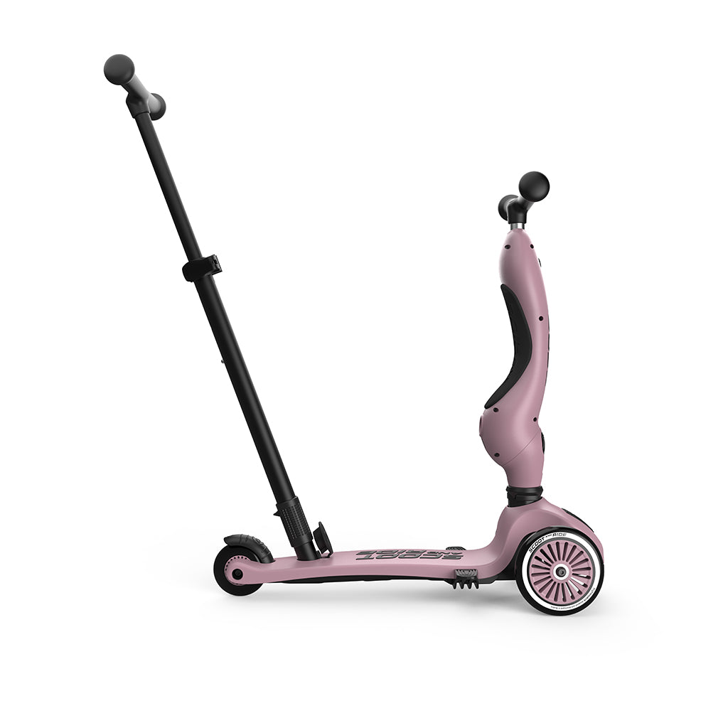 Scoot and Ride, Highway Kick 1, Push & Go sparkcykel med skubbtang - Wildberry