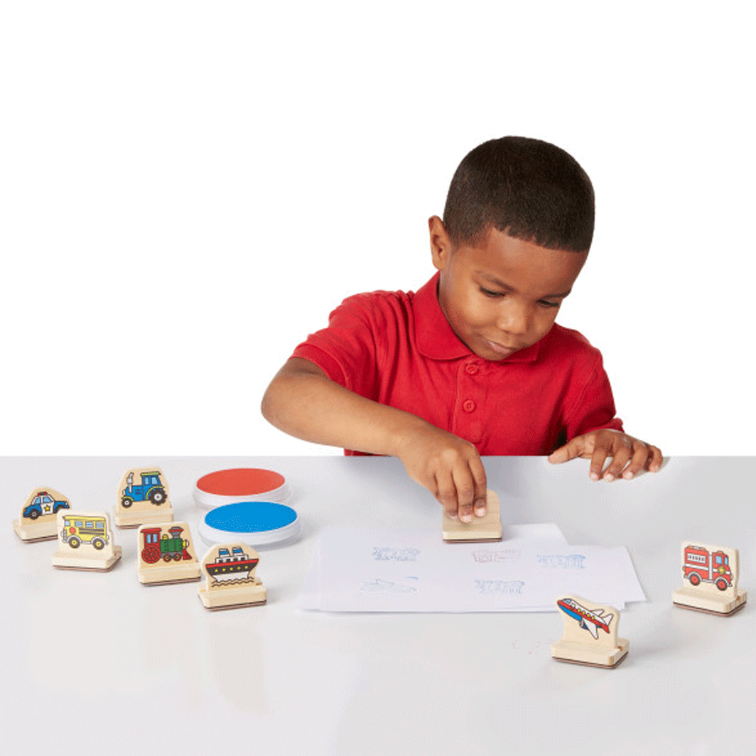 Melissa & Doug Mitt första stämpelset, Fordon