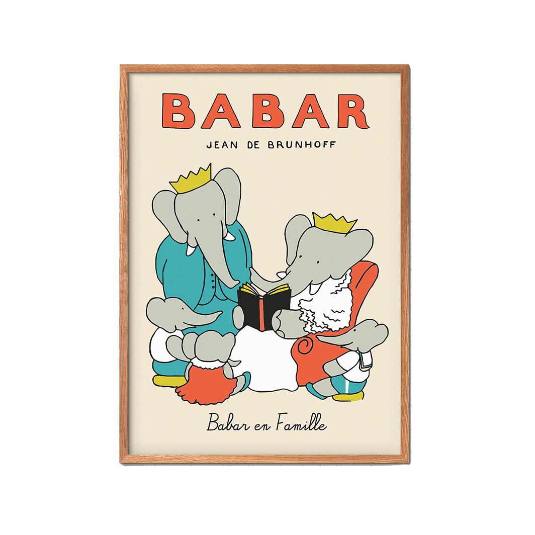 Babar en Famille plakat, Jean de Brunhoff – flera storlekar