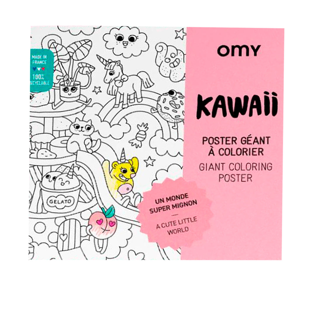 Omy stor affisch för färgläggning, Kawaii