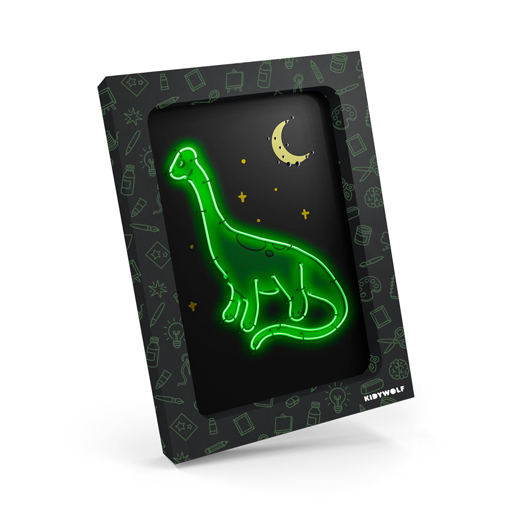 Kidyneon, DIY självlysande bilder med grön neontråd - Dinosaur