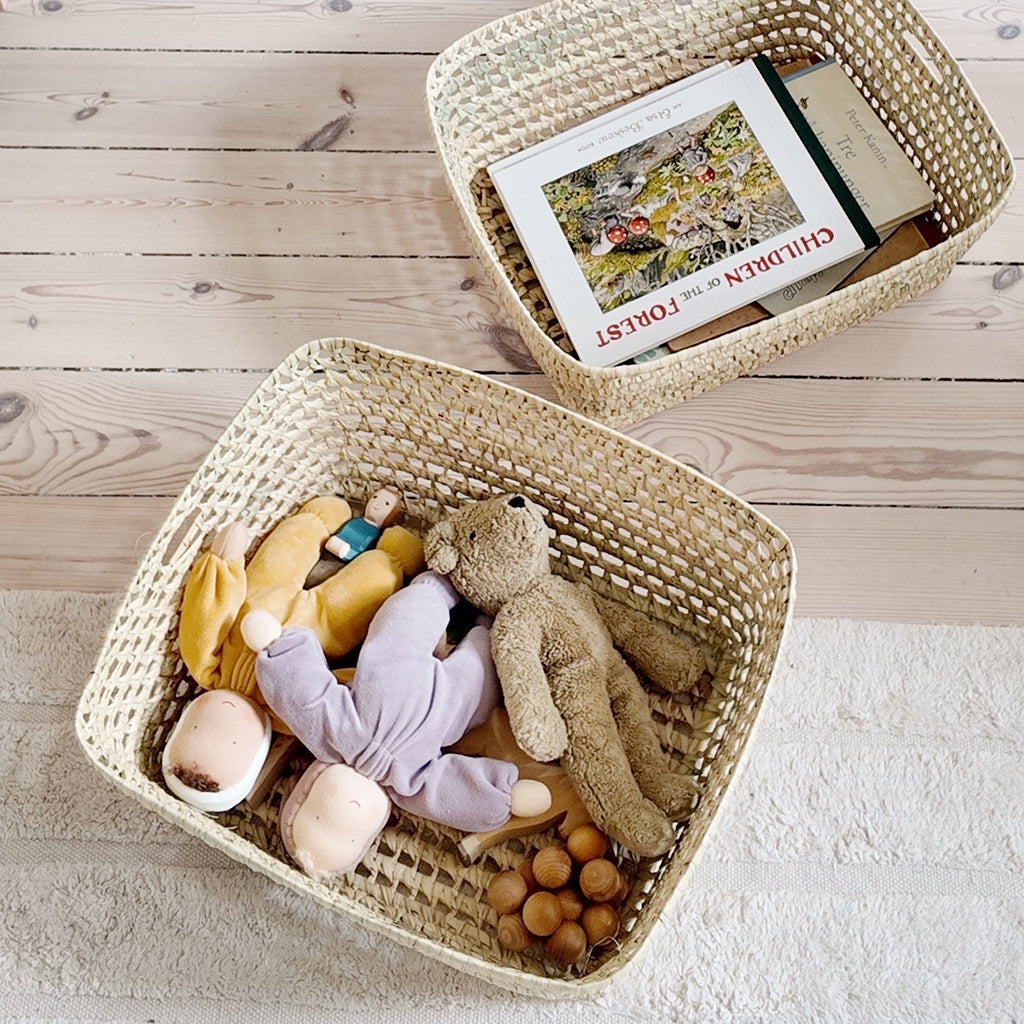 Lubilu korg av palmblad, L48 - 48 x 40 x 20 cm