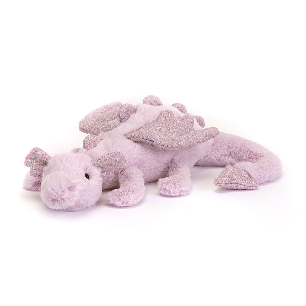 Jellycat bamse, Lavender dragon, drage - 42 cm