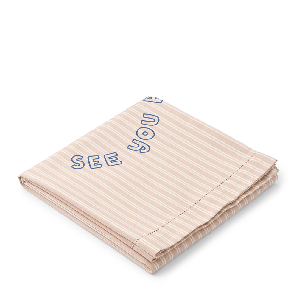 Liewood Paige strandhandduk, Stripe Sorbet rose / Creme de la creme