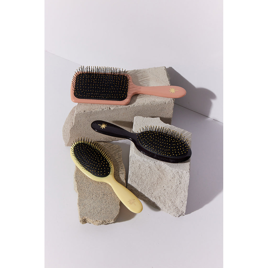 Fan Palm hårborste, Beach Rose Wet Brush, Rosa med glitter - Medium