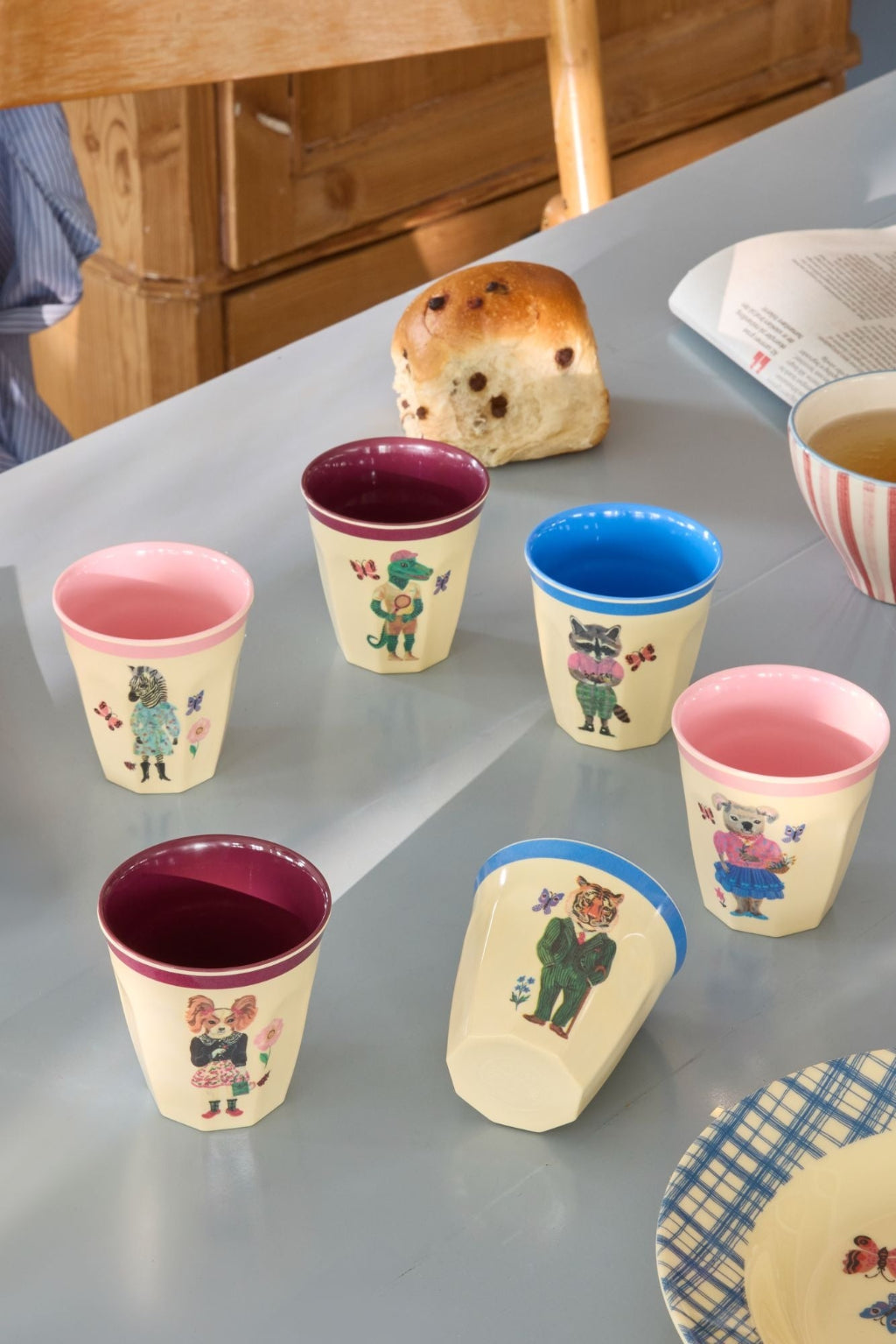 Rice melaminkoppar, Flerfärgade, Nathalie Lété Print, 6-pack - Small