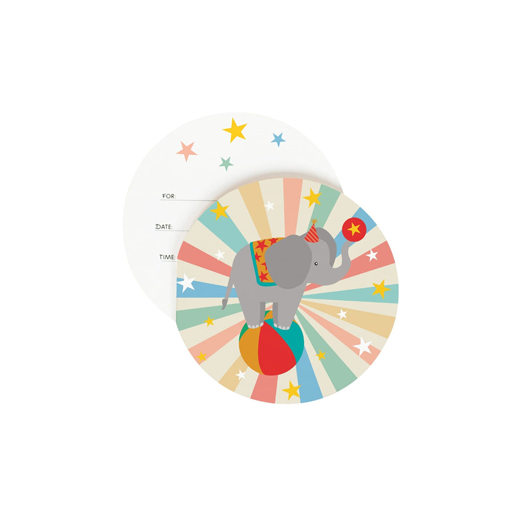 My Little Day runda inbjudningskort, 8 st. Cirkus