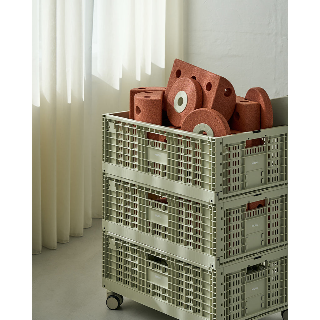 Modu Förvaringslåda, Extra stor hopfällbar/stapelbar låda - Dusty Green