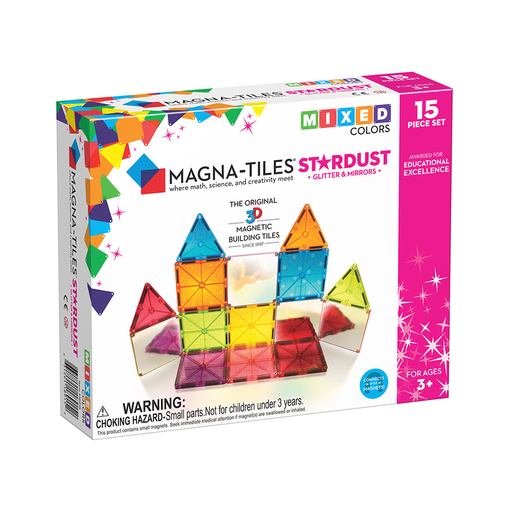 Magna-Tiles Stardust, Magnetisk byggesæt m. 15 pcs
