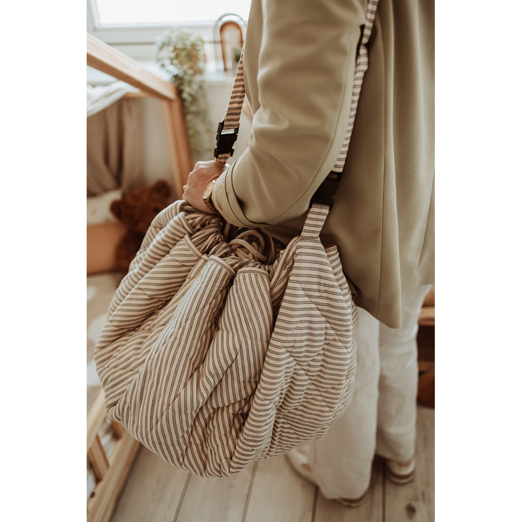 Play&Go Två-i-en babytäcke, ekologiskt – Stripes blue