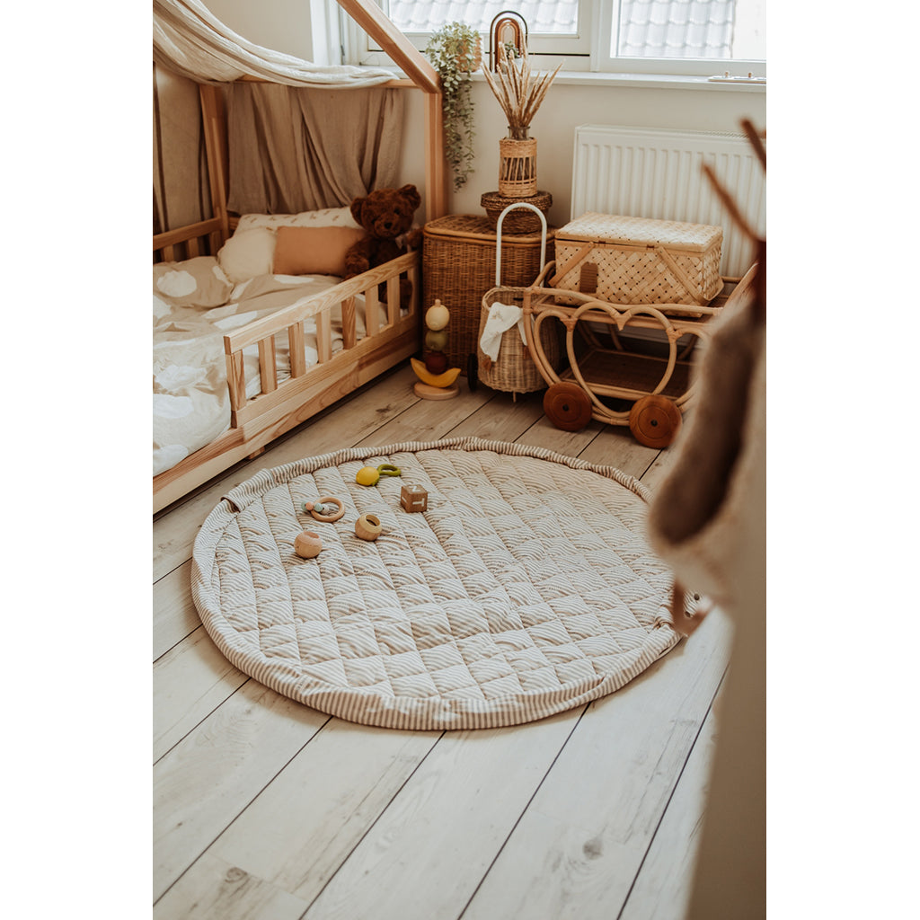 Play&Go Två-i-en babytäcke, ekologiskt – Stripes blue