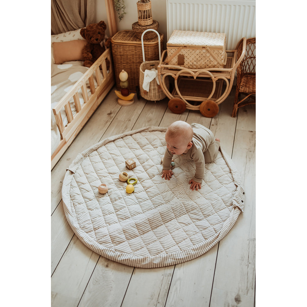 Play&Go Två-i-en babytäcke, ekologiskt – Stripes blue