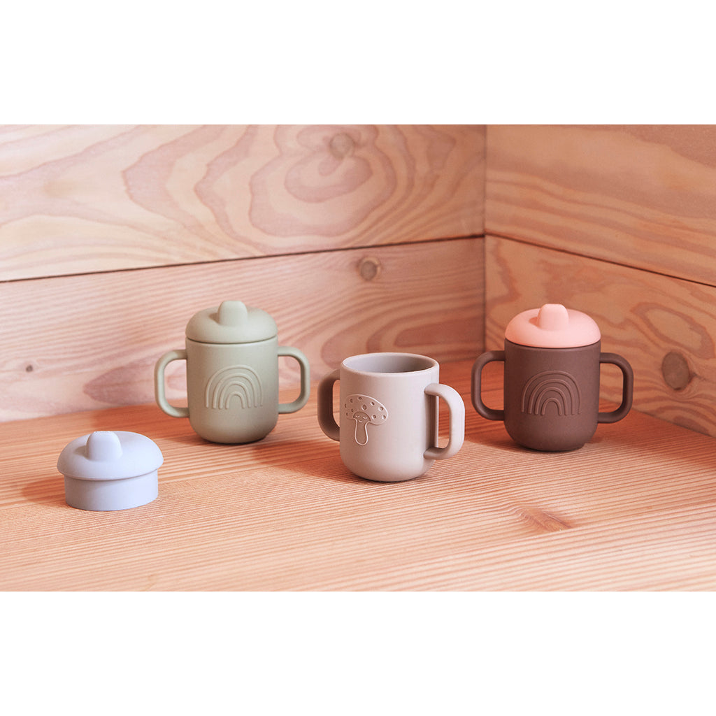 OYOY Kappu kopp, barnservis, 2-pack med koppar - Clay/ pale mint