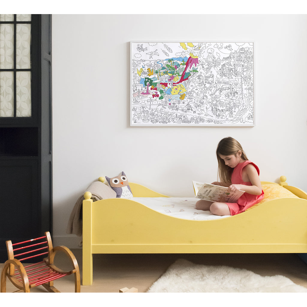 Omy stor färgläggningsaffisch, 70 x 100 cm - Dinos