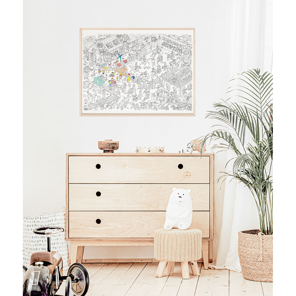 Omy stort färgläggningsplakat, 70 x 100 cm - Pony club