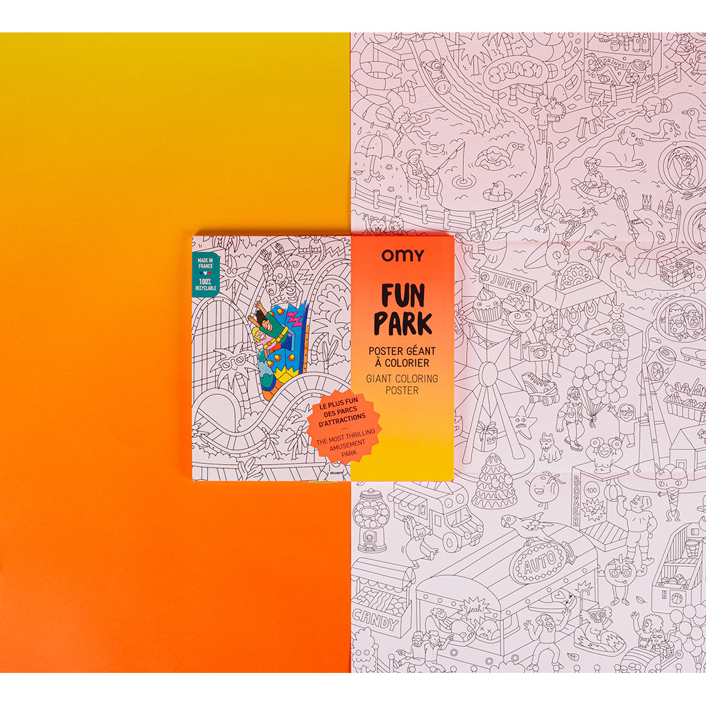 Omy stor färgläggningsplansch, 70 x 100 cm - Fun park